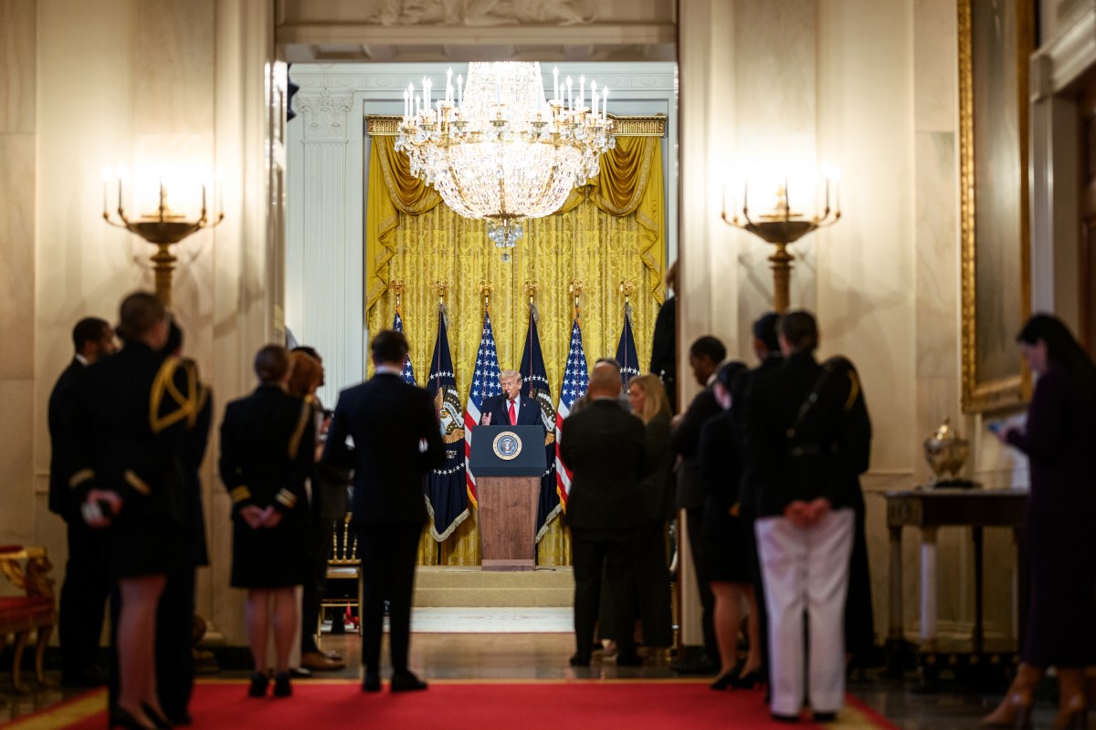 President Donald J. Trump delivers remarks at an event celebrating Women’s History Month and National Working Mom’s Day, Thursday, March 12, 2026, in the East Room of the White House. (Official White House Photo by Joyce N. Boghosian)
