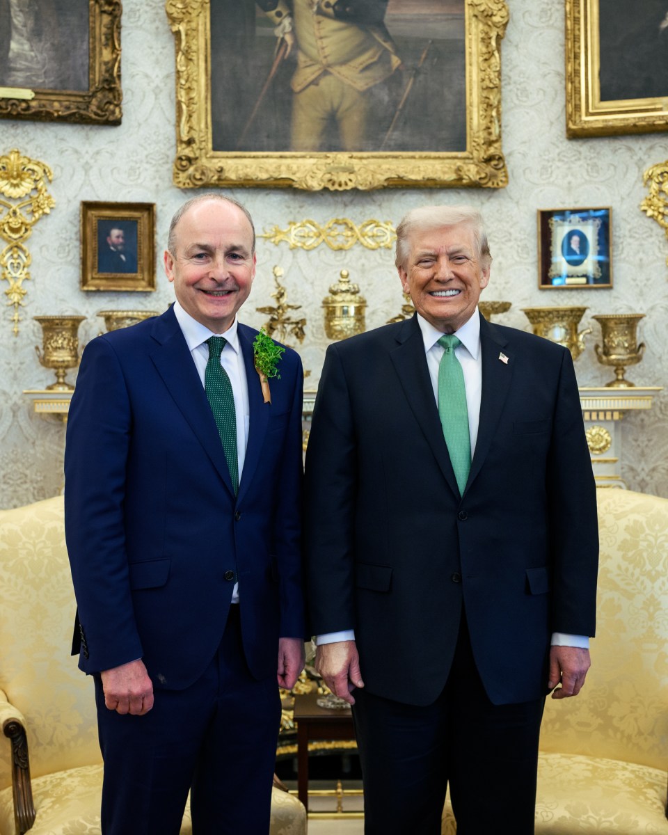 President Donald J. Trump participates in a bilateral meeting with Taoiseach of Ireland Micheál Martin in the Oval Office, Tuesday, March 17, 2026. (Official White House Photo by Daniel Torok)