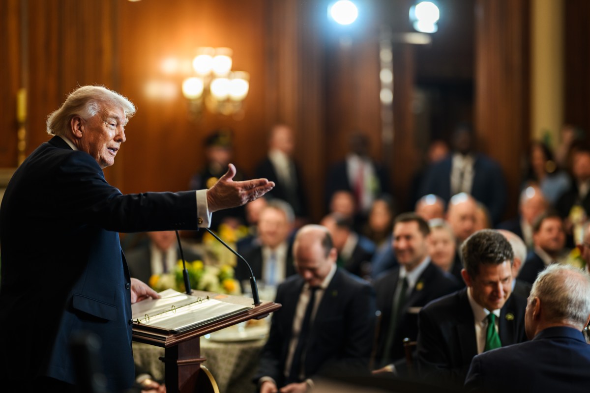 President Donald J. Trump attends the Friends of Ireland Luncheon at the U.S Capitol in Washington, D.C., Tuesday, March 17, 2026. (Official White House Photo by Daniel Torok)