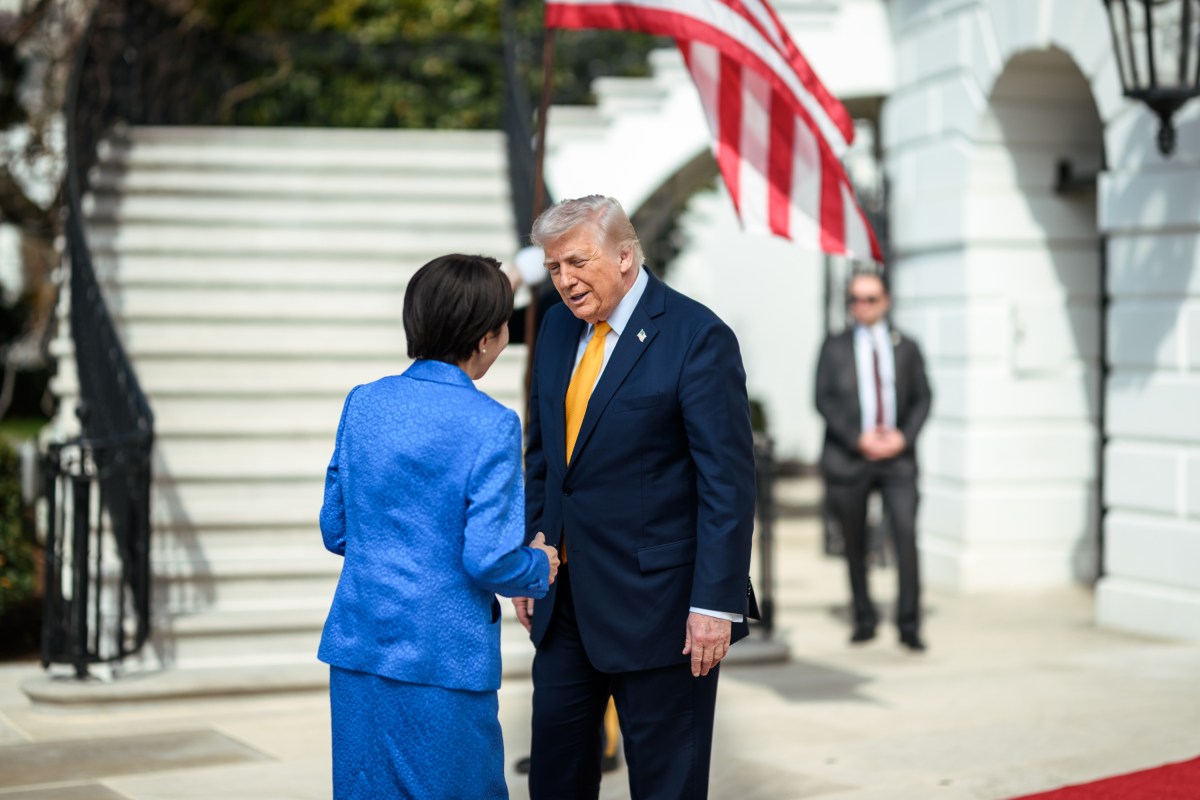 President Donald J. Trump greets Japanese Prime Minister Sanae Takaichi on the South Portico of the White House, Thursday, March 19, 2026. (Official White House Photo by Daniel Torok)