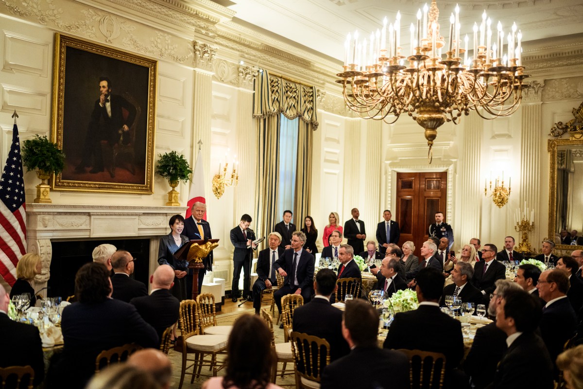 President Donald J. Trump and Japanese Prime Minister Sanae Takaichi deliver remarks in the the State Dining Room of the White House, Thursday, March 19, 2026. (Official White House Photo by Joyce N. Boghosian)