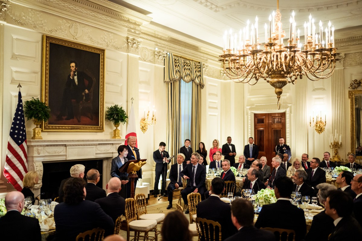 President Donald J. Trump and Japanese Prime Minister Sanae Takaichi deliver remarks in the the State Dining Room of the White House, Thursday, March 19, 2026. (Official White House Photo by Joyce N. Boghosian)