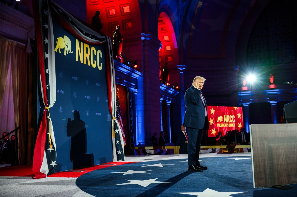President Donald Trump delivers remarks at a meeting of the National Republican Congressional Committee, Wednesday, March 25, 2026, at Union Station in Washington, D.C. (Official White House photo by Joyce N. Boghosian)