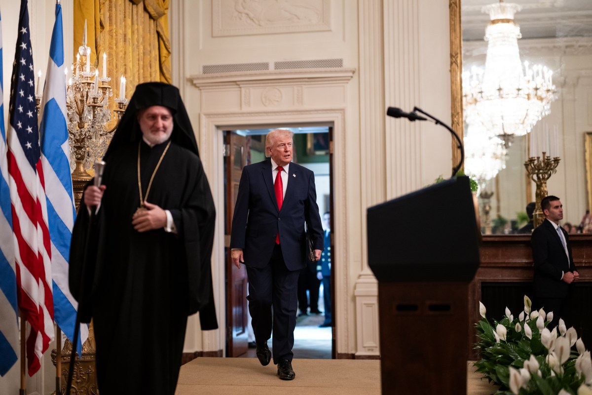 President Donald J. Trump delivers remarks at a Greek Independence Day reception in the East Room of the White House, Thursday, March 26, 2026. (Official White House photo by Joyce Boghosian)