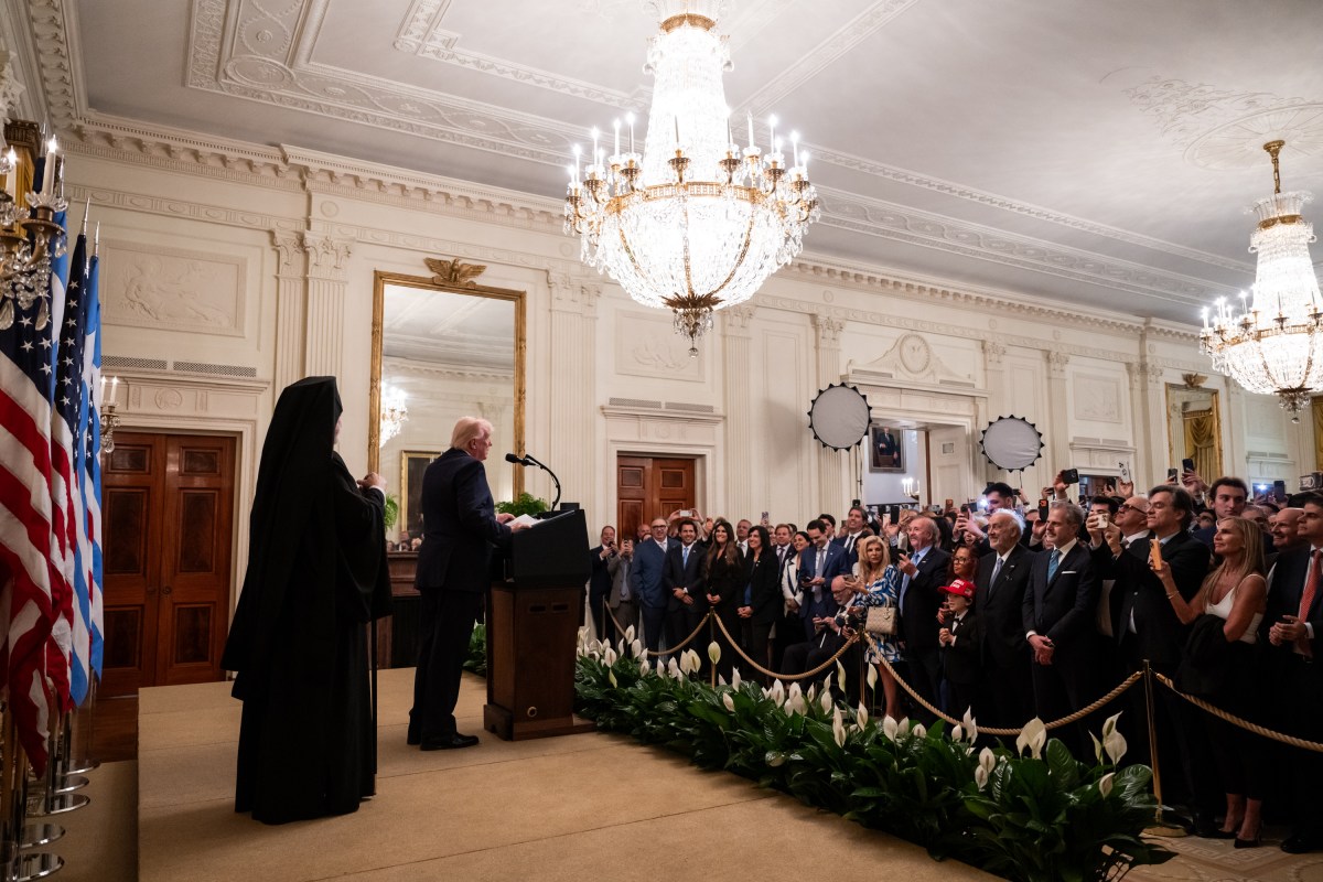 President Donald J. Trump delivers remarks at a Greek Independence Day reception in the East Room of the White House, Thursday, March 26, 2026. (Official White House photo by Joyce Boghosian)