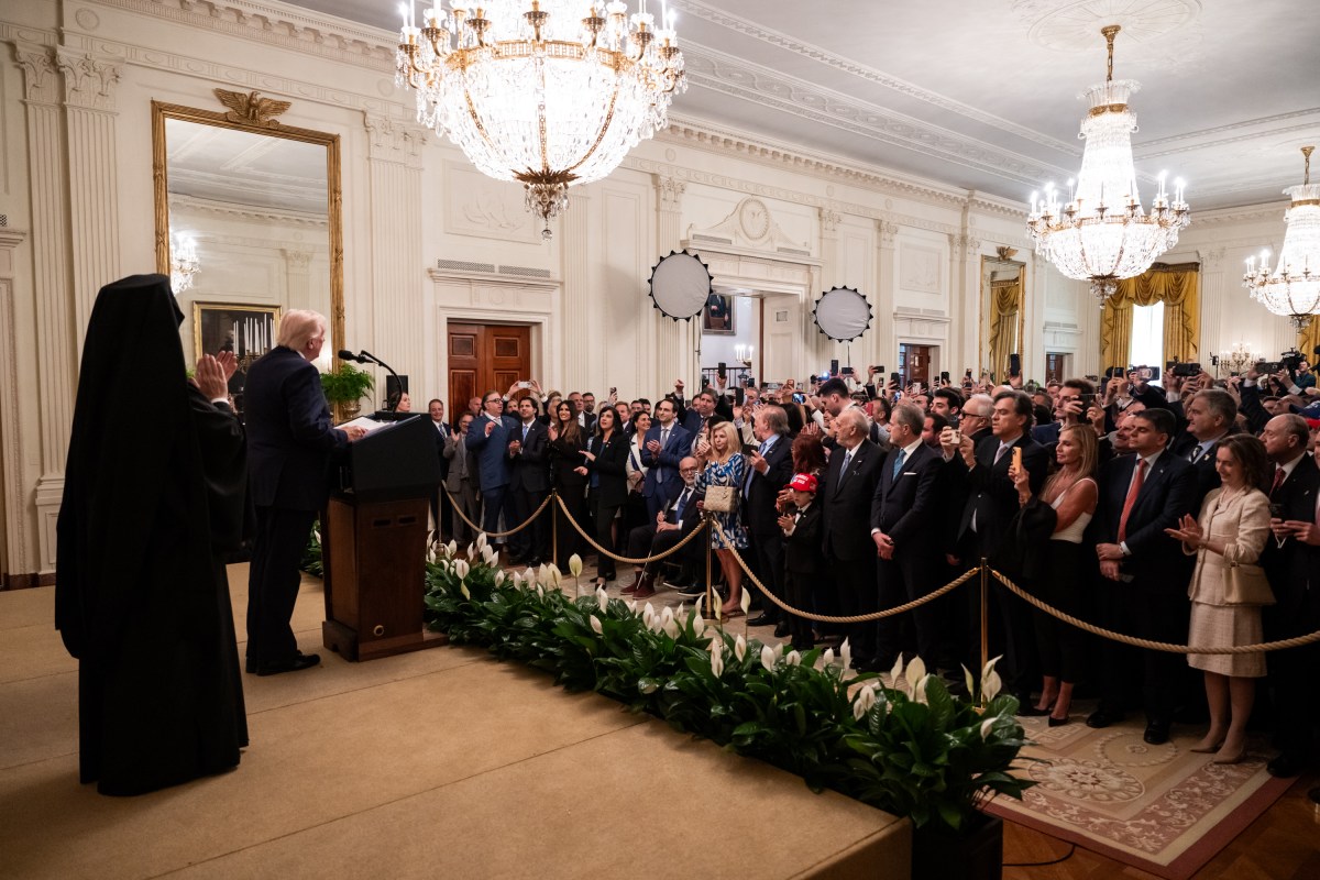 President Donald J. Trump delivers remarks at a Greek Independence Day reception in the East Room of the White House, Thursday, March 26, 2026. (Official White House photo by Joyce Boghosian)