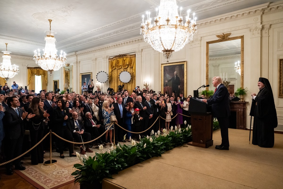 President Donald J. Trump delivers remarks at a Greek Independence Day reception in the East Room of the White House, Thursday, March 26, 2026. (Official White House photo by Joyce Boghosian)