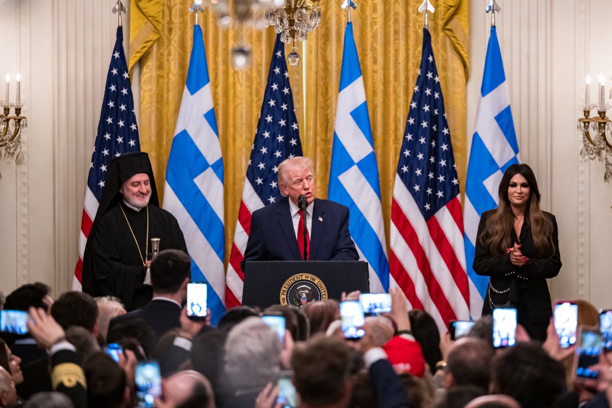 President Donald J. Trump delivers remarks at a Greek Independence Day reception in the East Room of the White House, Thursday, March 26, 2026. (Official White House photo by Molly Riley)