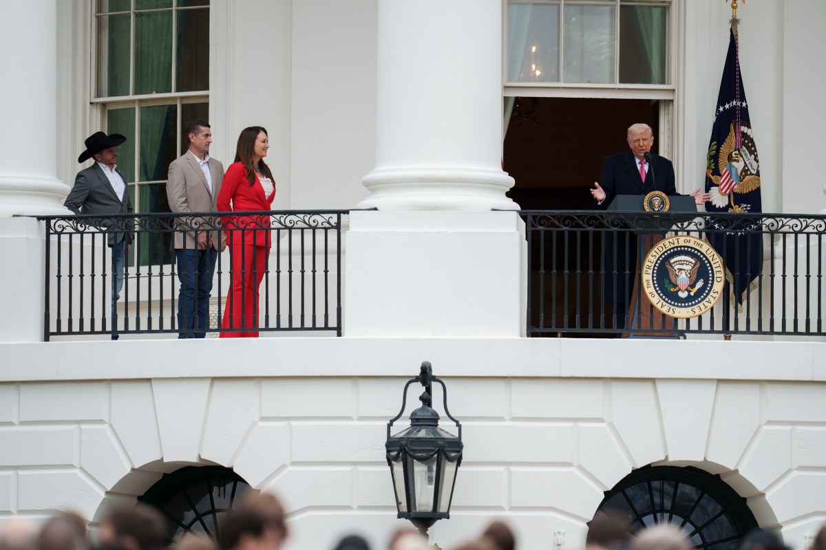 President Donald J. Trump delivers remarks from the Blue Room Balcony at a Great American Agriculture Celebration on the South Lawn, Friday, March 27, 2026. (Official White House Photo by Abe McNatt)