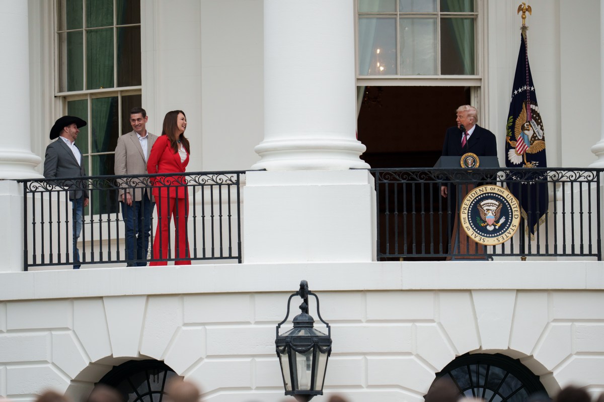 President Donald J. Trump delivers remarks from the Blue Room Balcony at a Great American Agriculture Celebration on the South Lawn, Friday, March 27, 2026. (Official White House Photo by Abe McNatt)
