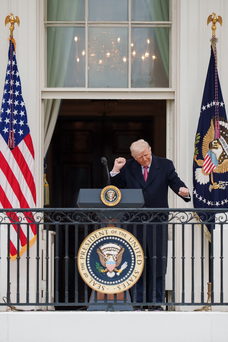 President Donald J. Trump delivers remarks from the Blue Room Balcony at a Great American Agriculture Celebration on the South Lawn, Friday, March 27, 2026. (Official White House Photo by Abe McNatt)