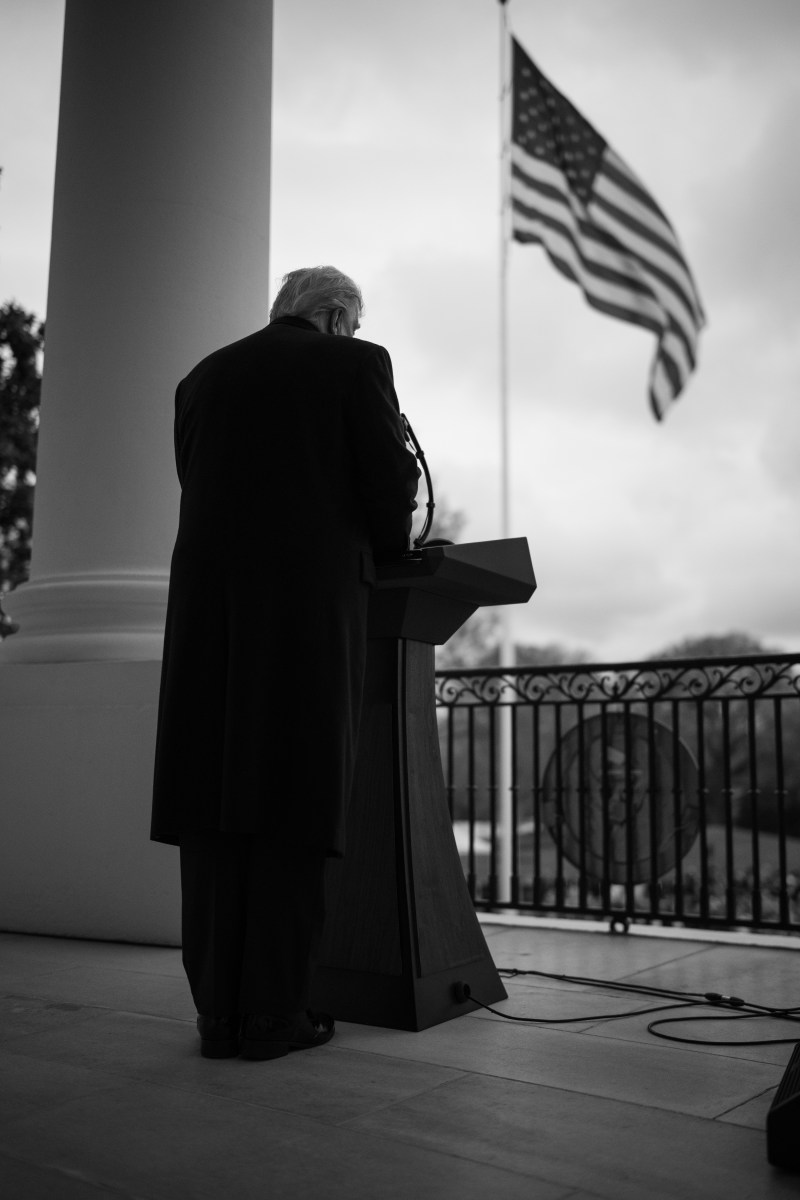 President Donald J. Trump delivers remarks from the Blue Room Balcony at a Great American Agriculture Celebration on the South Lawn, Friday, March 27, 2026. (Official White House photo by Daniel Torok)