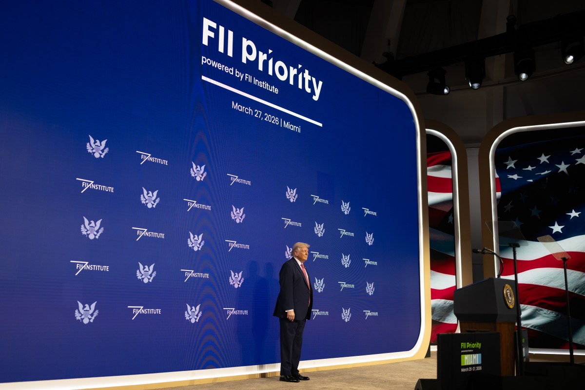 President Donald J. Trump delivers remarks at the F11 PRIORITY Summit at the Faena Forum in Miami, Florida on Friday, March 27, 2026.(Official White House Photo by Molly Riley)
