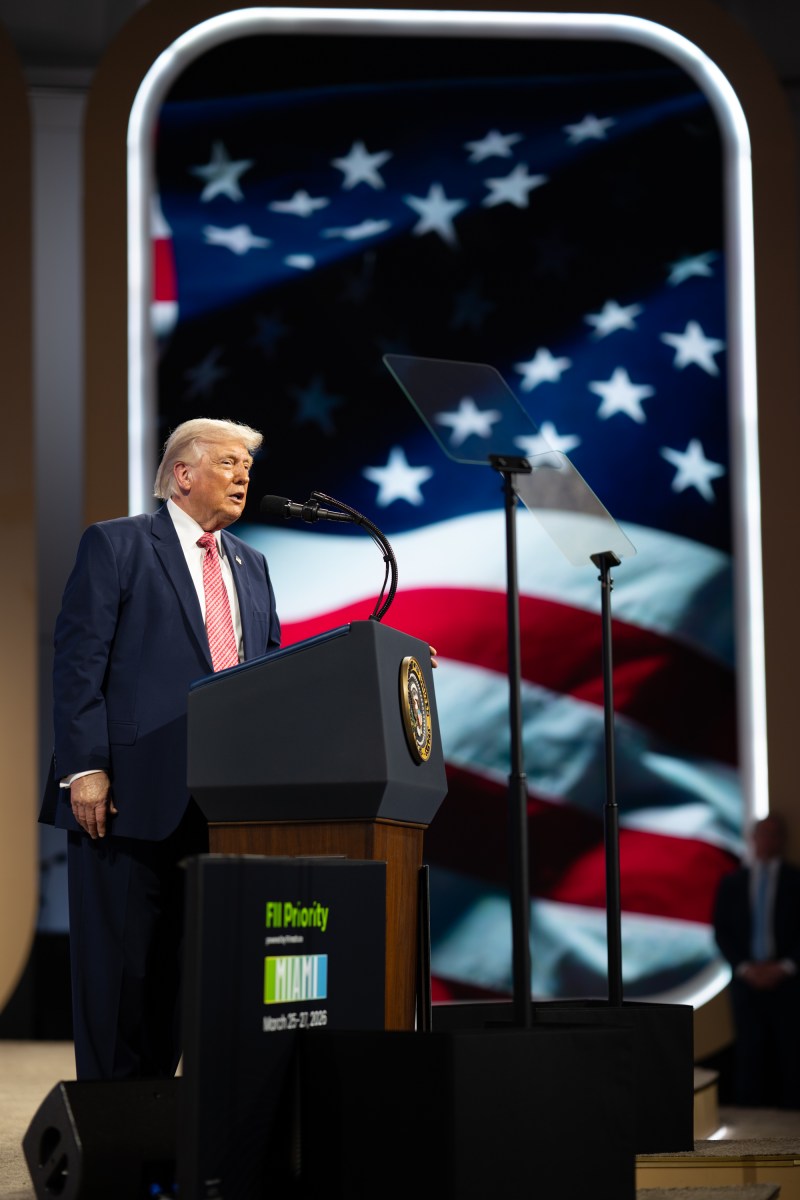 President Donald J. Trump delivers remarks at the F11 PRIORITY Summit at the Faena Forum in Miami, Florida on Friday, March 27, 2026.(Official White House Photo by Molly Riley)