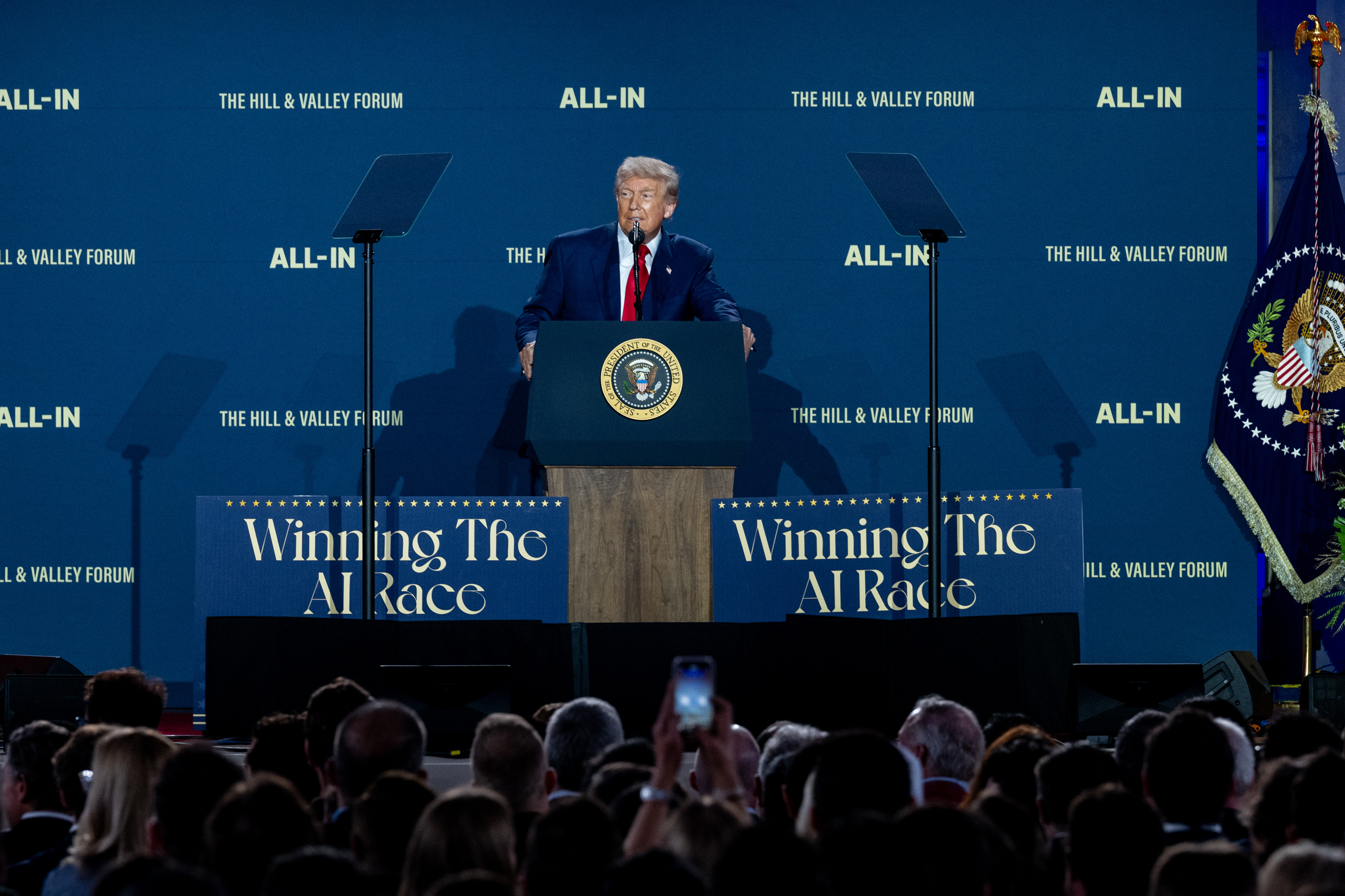 President Donald Trump delivers remarks at the White House AI Summit at Andrew W. Mellon Auditorium in Washington, D.C., Wednesday, July 23, 2025. (Official White House Photo by Joyce N. Boghosian)