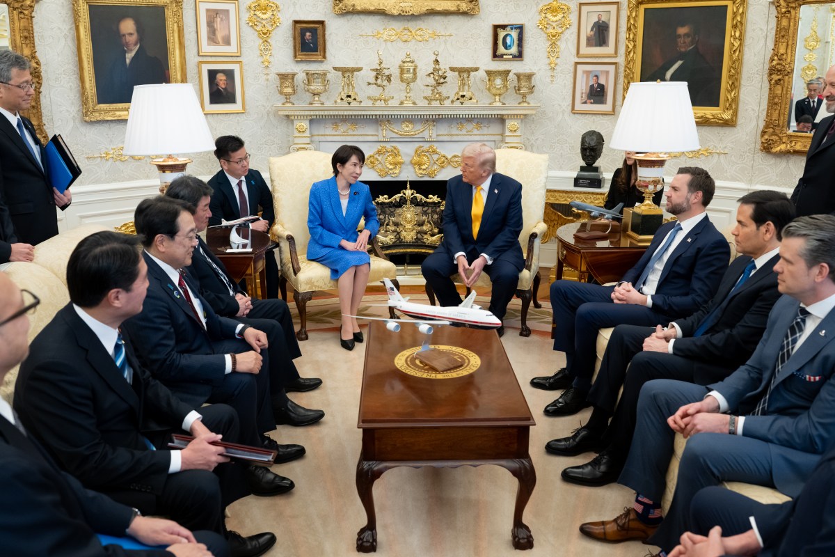 President Donald J. Trump participates in a Bilateral meeting with Japanese Prime Minister Sanae Takaichi in the Oval Office, Thursday, March 19, 2026. (Official White House Photo by Emily J. Higgins.)