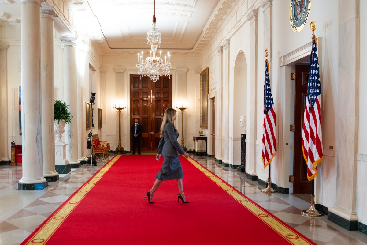First Lady Melania Trump makes an announcement in the Grand Foyer of the White House, Thursday, April 9, 2026. (Official White House Photo by Cody Hendrix)