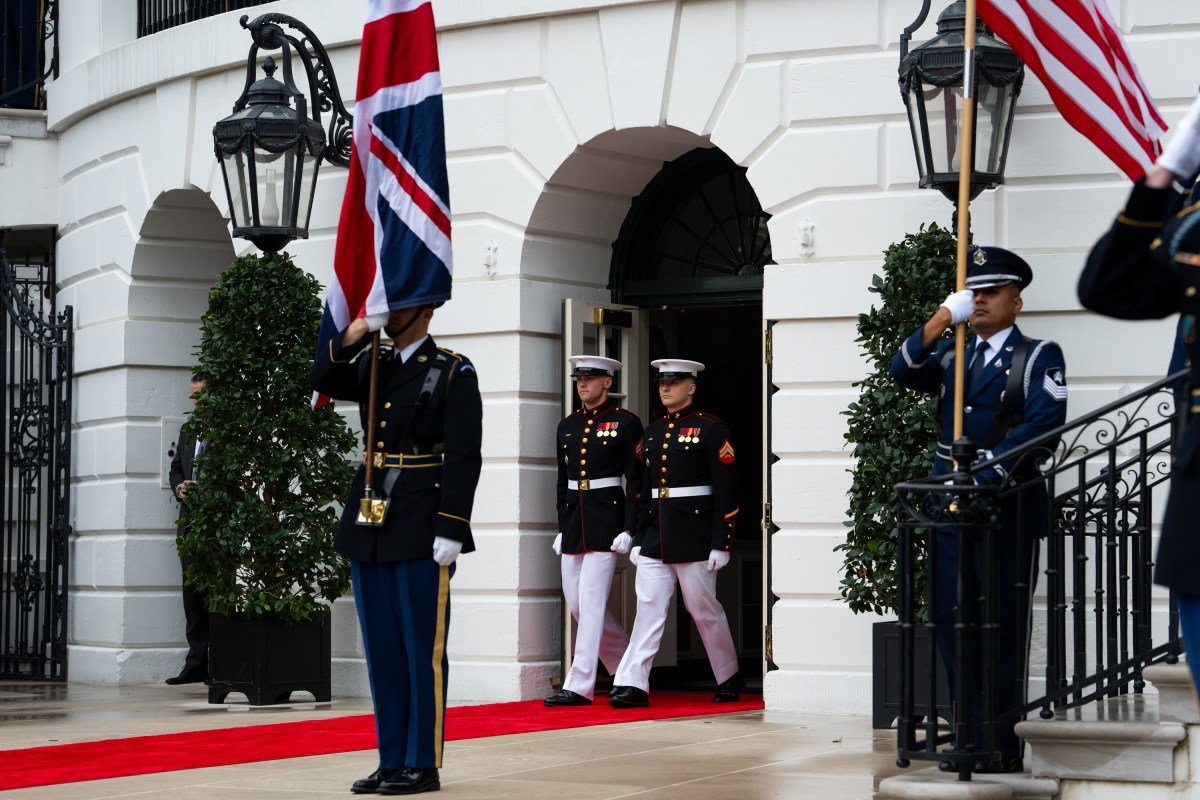 President Donald J. Trump and First Lady Melania Trump greet King Charles III and Queen Camilla of the United Kingdom at the South Portico during a State Arrival ceremony, Tuesday, April 28, 2026. (Official White House Photo by Andrea Hanks)