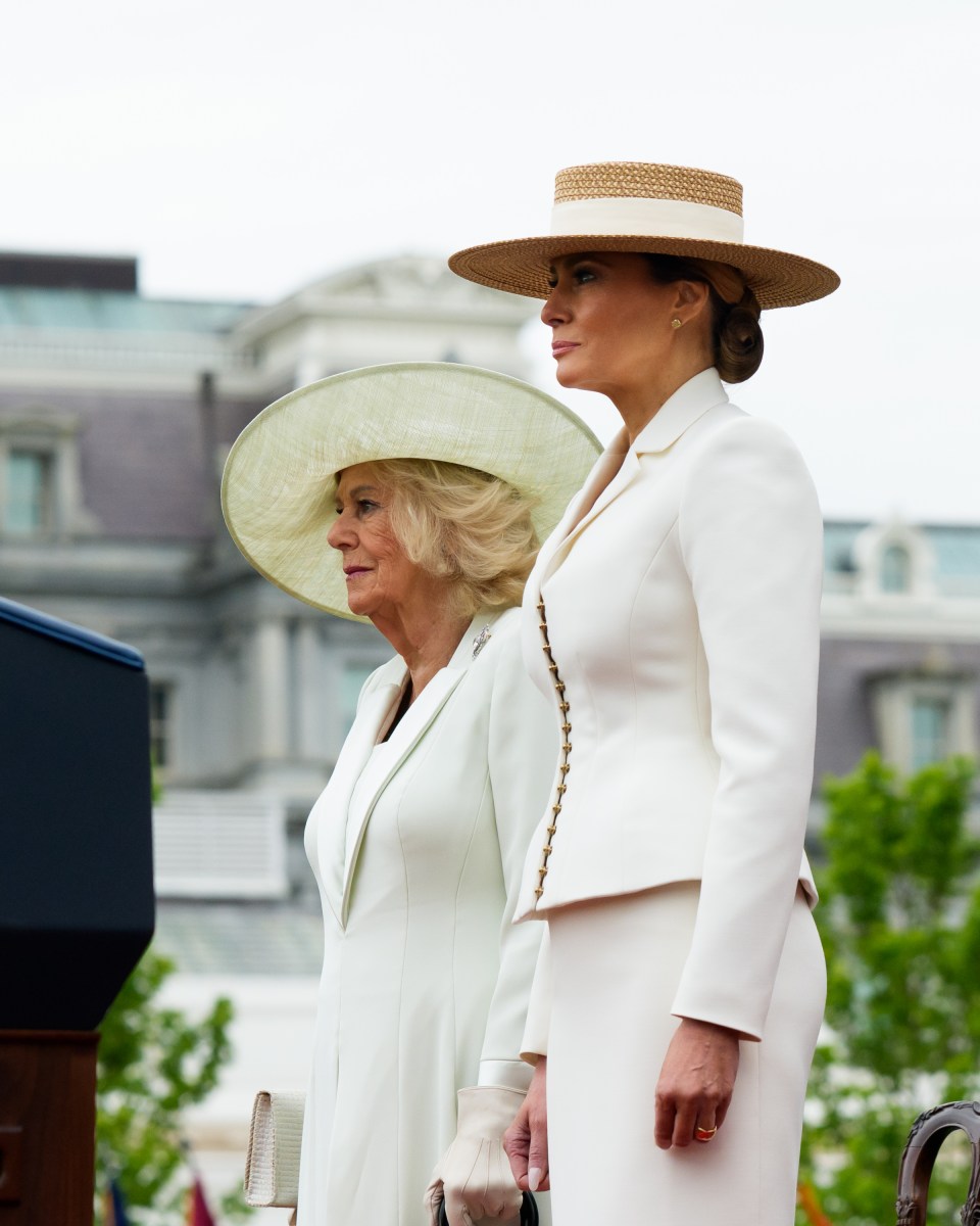 President Donald J. Trump and First Lady Melania Trump greet King Charles III and Queen Camilla of the United Kingdom at the South Portico during a State Arrival ceremony, Tuesday, April 28, 2026. (Official White House Photo by Andrea Hanks)