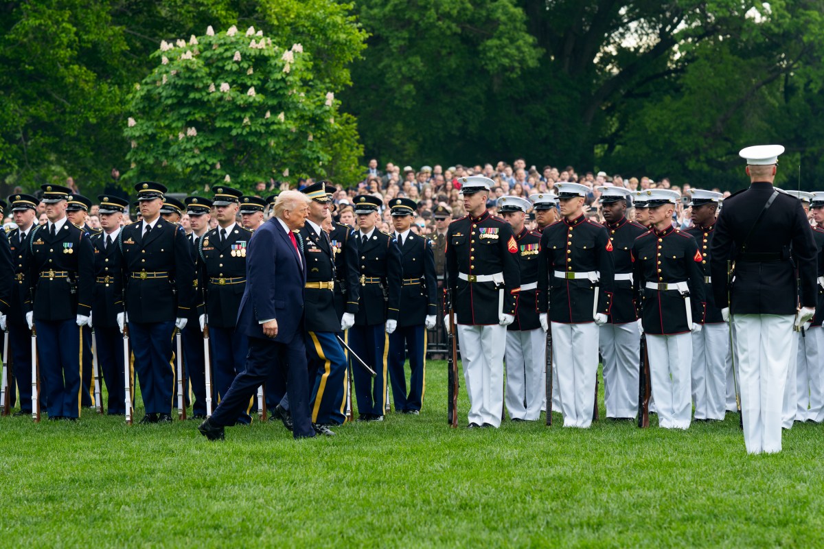 President Donald J. Trump and First Lady Melania Trump greet King Charles III and Queen Camilla of the United Kingdom at the South Portico during a State Arrival ceremony, Tuesday, April 28, 2026. (Official White House Photo by Andrea Hanks)