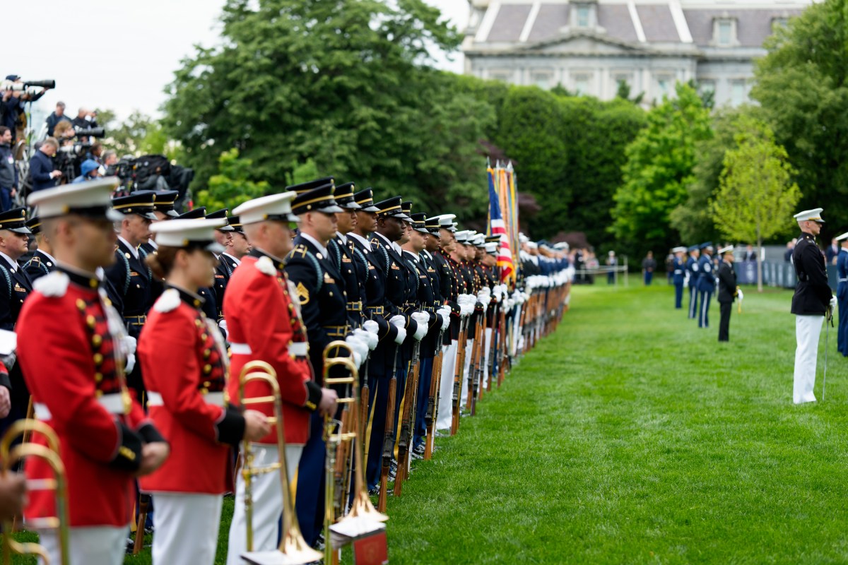 President Donald J. Trump and First Lady Melania Trump greet King Charles III and Queen Camilla of the United Kingdom at the South Portico during a State Arrival ceremony, Tuesday, April 28, 2026. (Official White House Photo by Andrea Hanks)