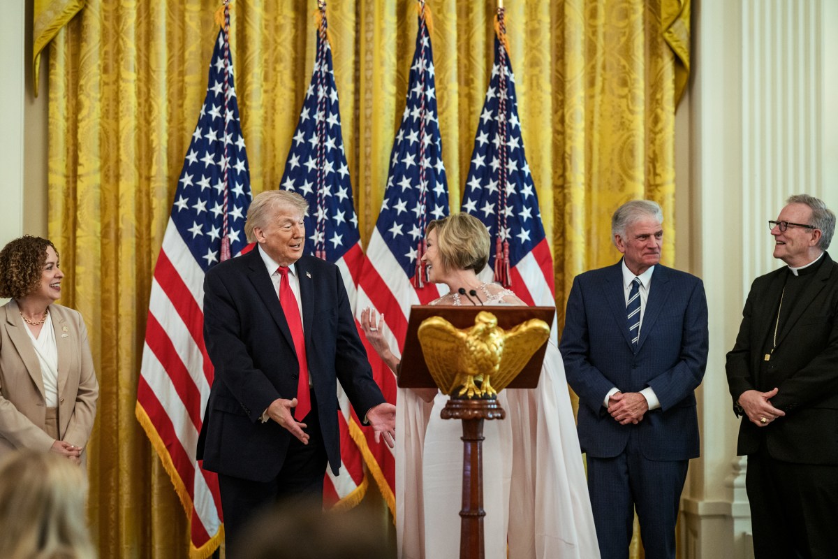 Pastor Paula White delivers remarks in the East Room of the White House at a Faith Office Easter lunch, Wednesday, April 1, 2026. (Official White House Photo by Joyce N. Boghosian)