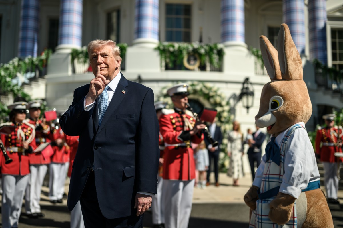 President Donald J. Trump and First Lady Melania Trump arrive to the South Lawn to participate in the annual White House Easter Egg Roll, Monday, April 6, 2026. (Official White House Photo by Daniel Torok)