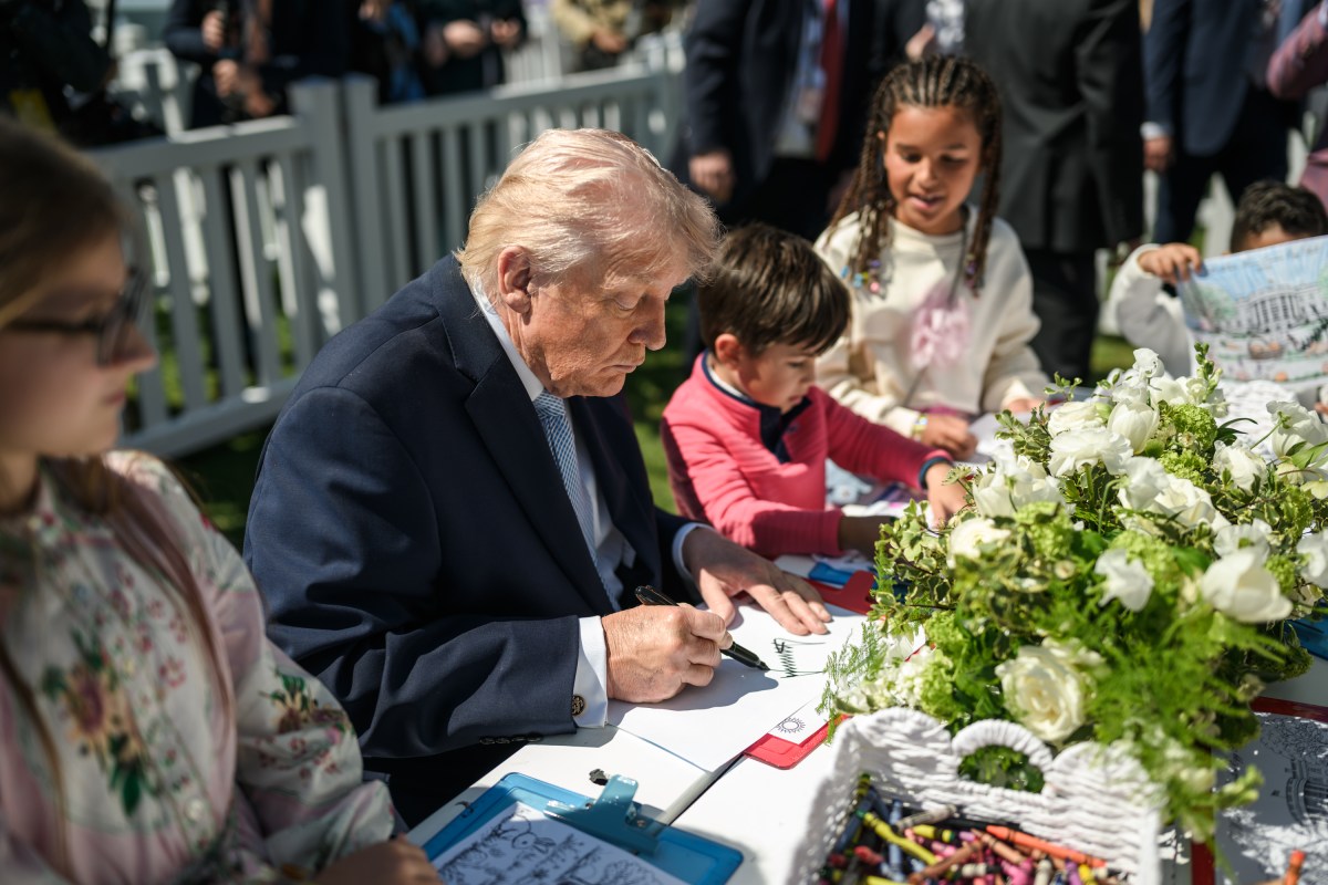 President Donald J. Trump and First Lady Melania Trump participate in activities with children at the White House Easter Egg Roll, Monday, April 6, 2026, on the South Lawn. (Official White House Photo by Daniel Torok)