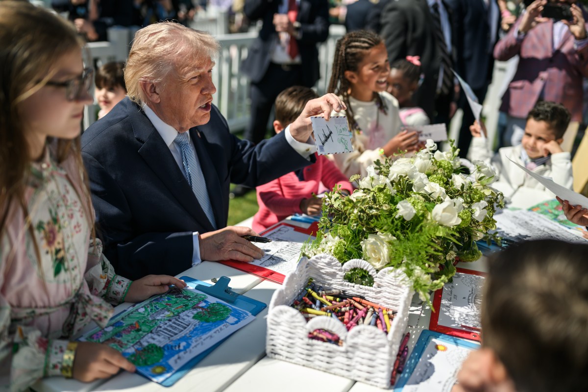 President Donald J. Trump and First Lady Melania Trump participate in activities with children at the White House Easter Egg Roll, Monday, April 6, 2026, on the South Lawn. (Official White House Photo by Daniel Torok)