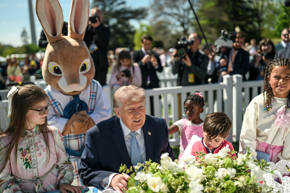 President Donald J. Trump and First Lady Melania Trump participate in activities with children at the White House Easter Egg Roll, Monday, April 6, 2026, on the South Lawn. (Official White House Photo by Daniel Torok)