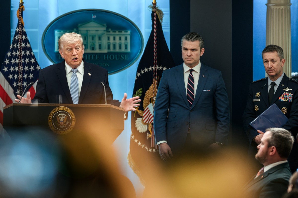 President Donald J. Trump updates members of the media on the rescue of missing U.S. airmen in Iran, Monday, April 6, 2026, at the James S. Brady Press Briefing Room of the White House. (Official White House Photo by Daniel Torok)