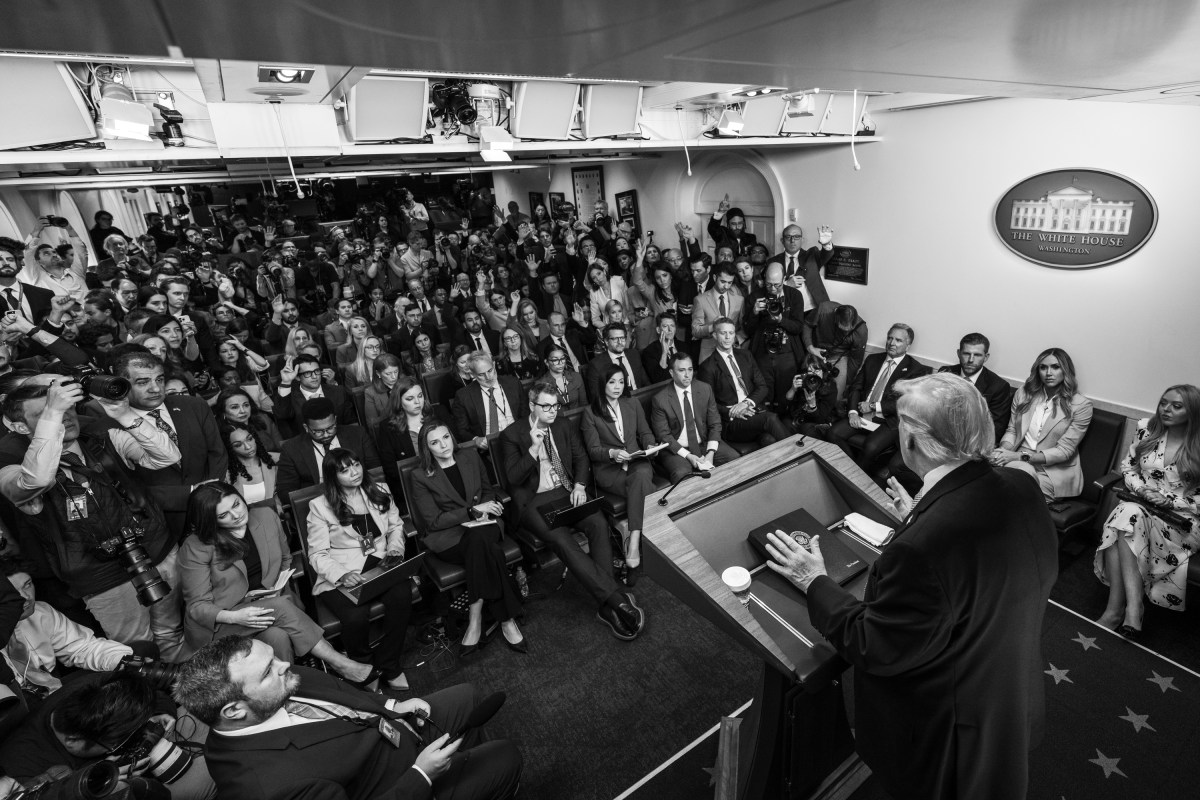 President Donald J. Trump updates members of the media on the rescue of missing U.S. airmen in Iran, Monday, April 6, 2026, at the James S. Brady Press Briefing Room of the White House. (Official White House Photo by Daniel Torok)