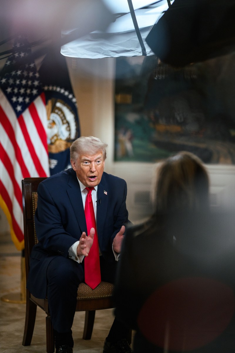 President Donald J. Trump participates in an interview with Fox’s Maria Bartiromo, Tuesday, April 14, 2026, in the Diplomatic Reception Room at the White House. (Official White House Photo by Joyce N. Boghosian)
