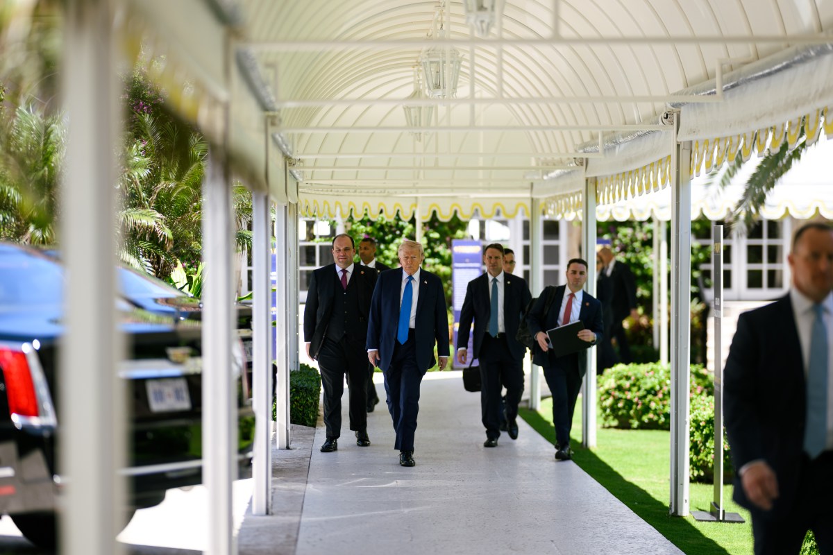 President Donald J. Trump arrives to a Crypto conference at the Mar-a-Lago Club, Saturday, April 25, 2025, in Palm Beach, Florida. (Official White House Photo by Daniel Torok)