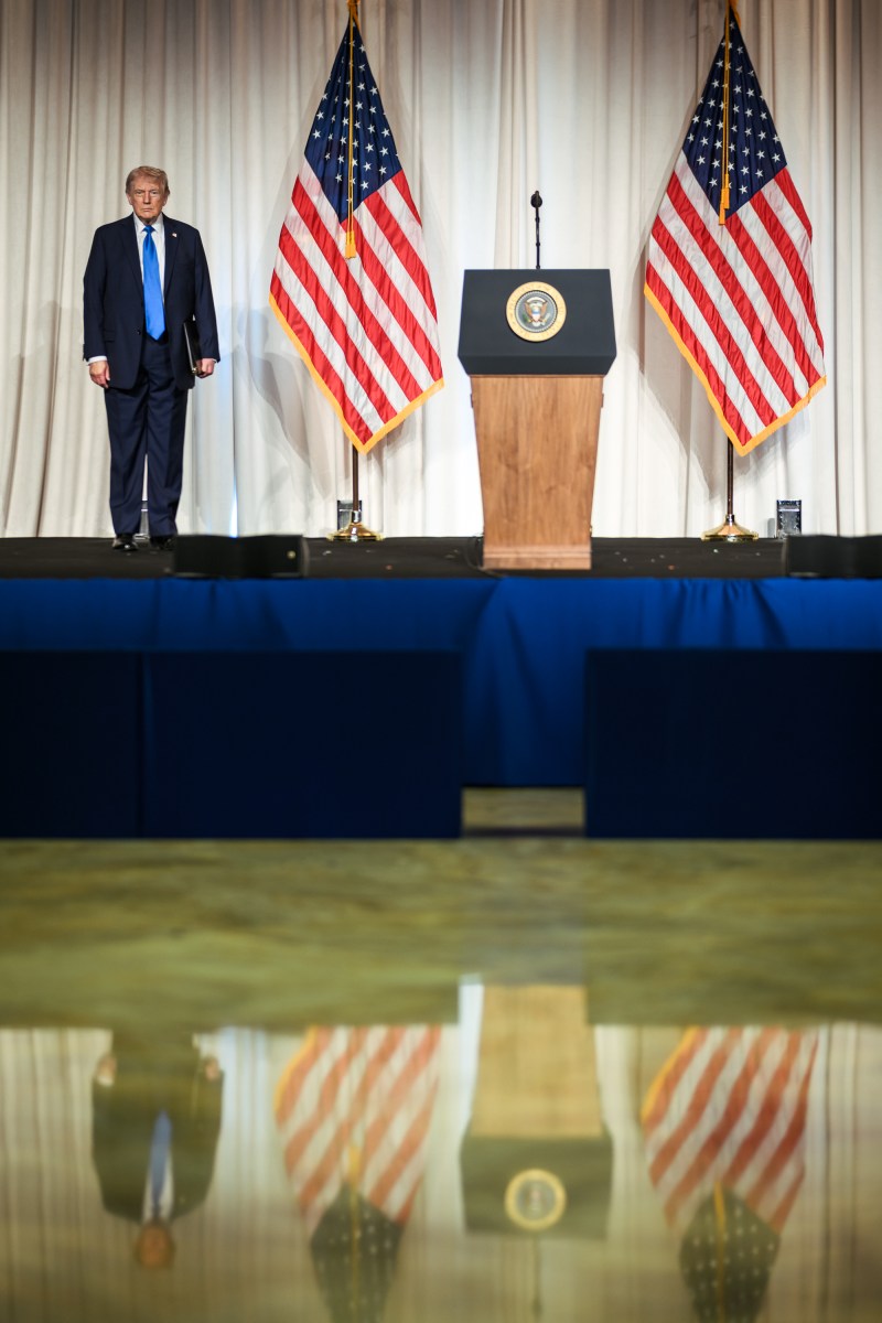 President Donald J. Trump delivers remarks at a Crypto conference at the Mar-a-Lago Club, Saturday, April 25, 2025, in Palm Beach, Florida. (Official White House Photo by Daniel Torok)