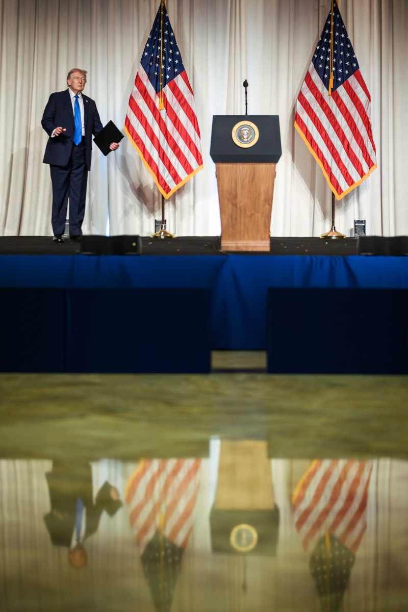 President Donald J. Trump delivers remarks at a Crypto conference at the Mar-a-Lago Club, Saturday, April 25, 2025, in Palm Beach, Florida. (Official White House Photo by Daniel Torok)