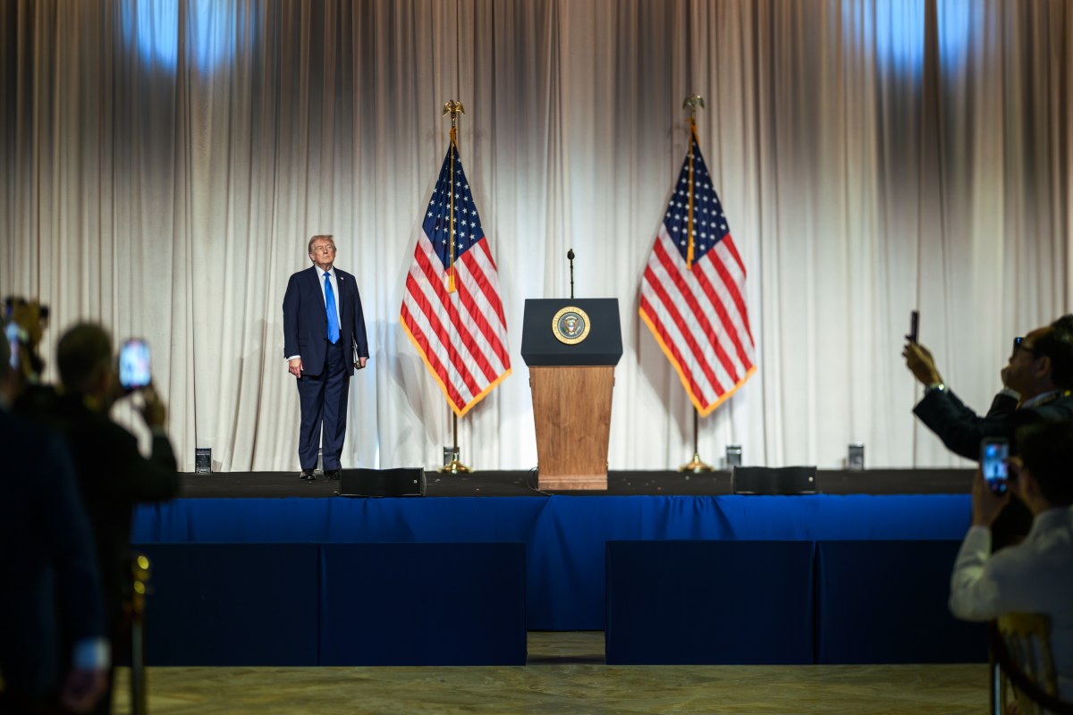 President Donald J. Trump delivers remarks at a Crypto conference at the Mar-a-Lago Club, Saturday, April 25, 2025, in Palm Beach, Florida. (Official White House Photo by Daniel Torok)
