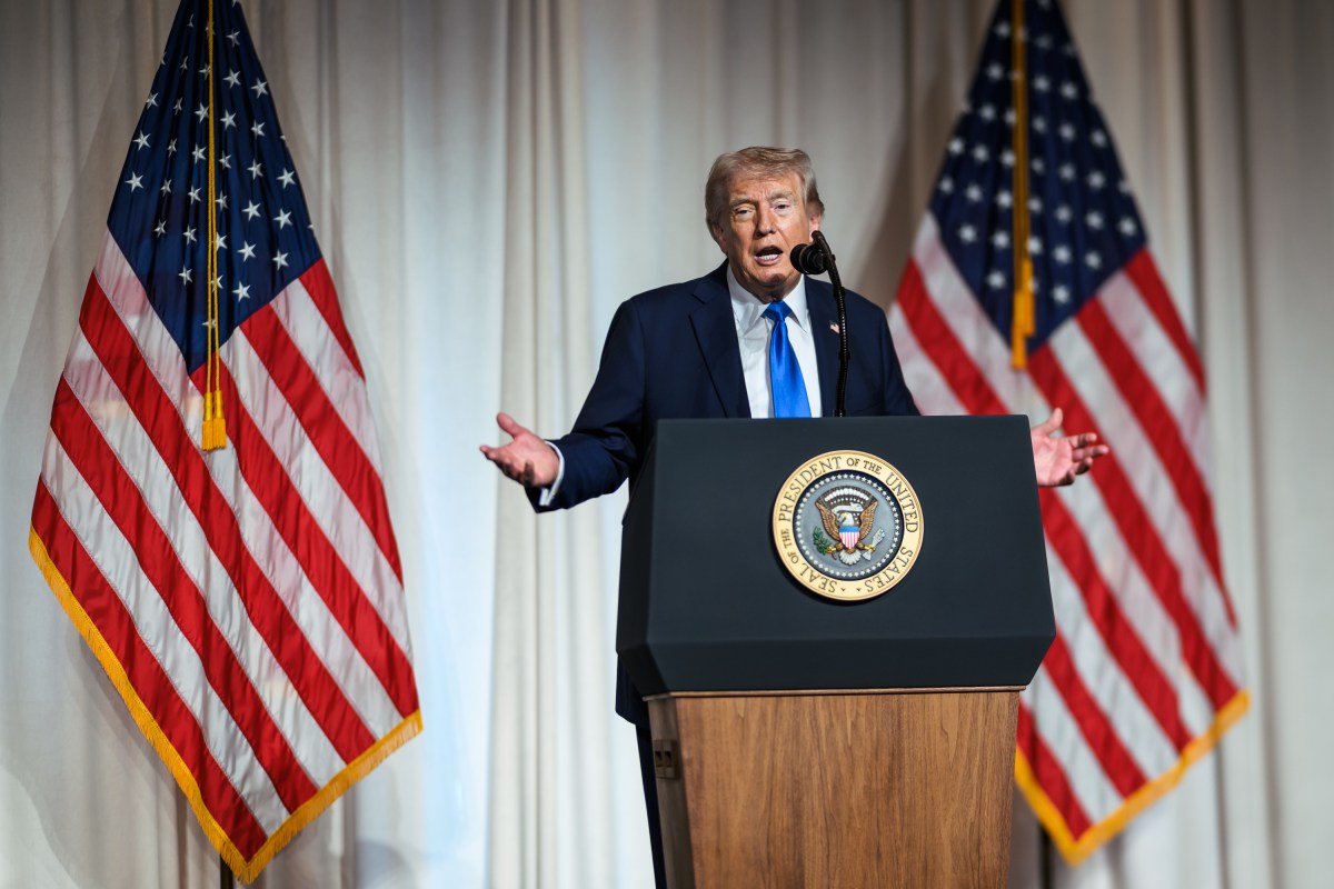 President Donald J. Trump delivers remarks at a Crypto conference at the Mar-a-Lago Club, Saturday, April 25, 2025, in Palm Beach, Florida. (Official White House Photo by Daniel Torok)