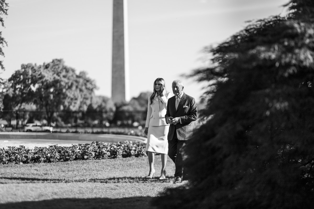 President Donald J. Trump, First Lady Melania Trump, escort King Charles III and Queen Camilla of the U.K. to their vehicles after visiting the White House beehives on the South Grounds, Monday, April 27, 2026. (Official White House Photo by Daniel Torok)