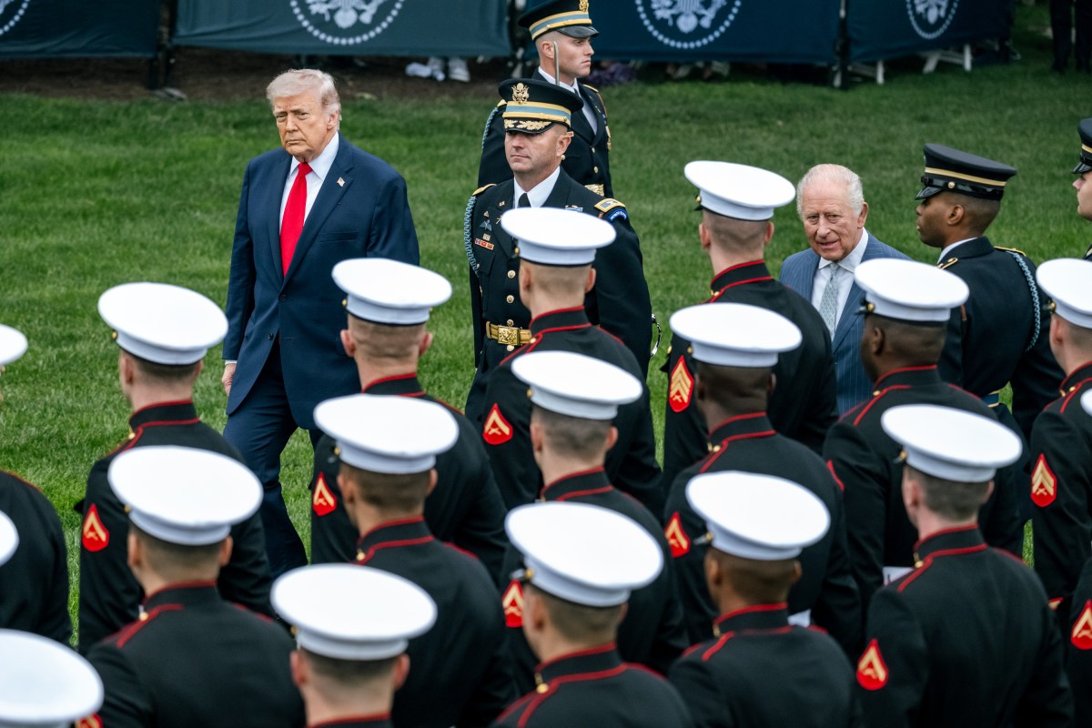 President Donald J. Trump and First Lady Melania Trump greet King Charles III and Queen Camilla of the United Kingdom at the South Portico during a State Arrival ceremony, Tuesday, April 28, 2026. (Official White House Photo by Joyce N. Boghosian)