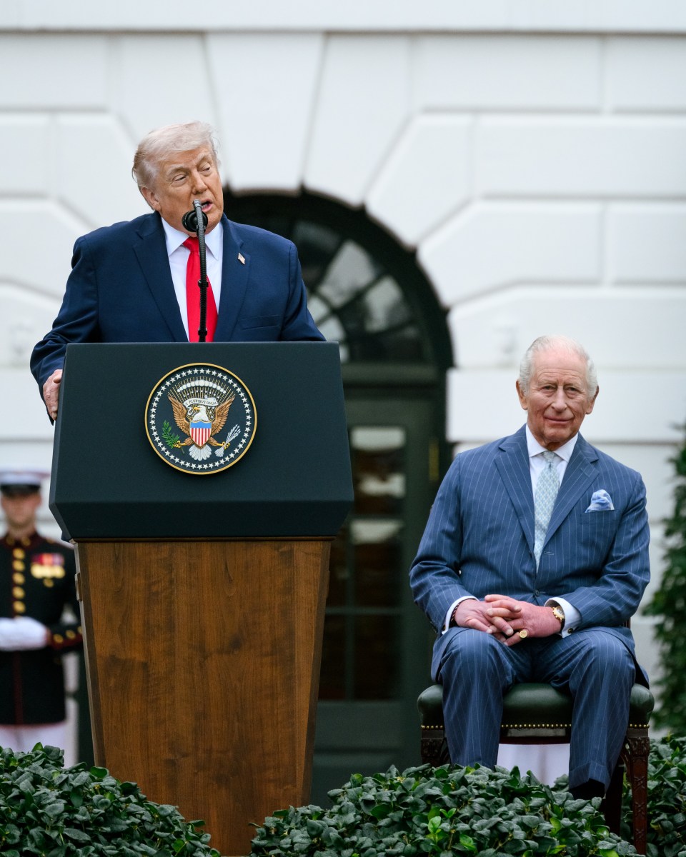 President Donald J. Trump and First Lady Melania Trump greet King Charles III and Queen Camilla of the United Kingdom at the South Portico during a State Arrival ceremony, Tuesday, April 28, 2026. (Official White House Photo by Joyce N. Boghosian)