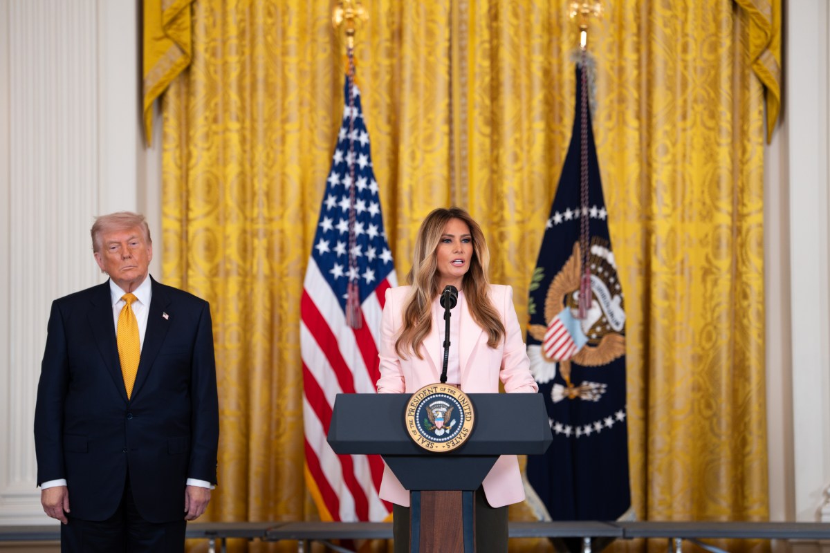 First Lady Melania Trump delivers remarks at a Military Mothers’ Day event, Wednesday, May 6, 2026, in the East Room of the White House. (Official White House Photo by Andrea Hanks)