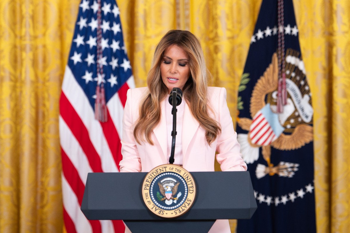 First Lady Melania Trump delivers remarks at a Military Mothers’ Day event, Wednesday, May 6, 2026, in the East Room of the White House. (Official White House Photo by Andrea Hanks)