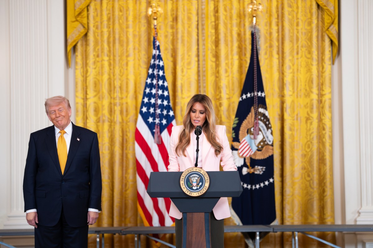 First Lady Melania Trump delivers remarks at a Military Mothers’ Day event, Wednesday, May 6, 2026, in the East Room of the White House. (Official White House Photo by Andrea Hanks)