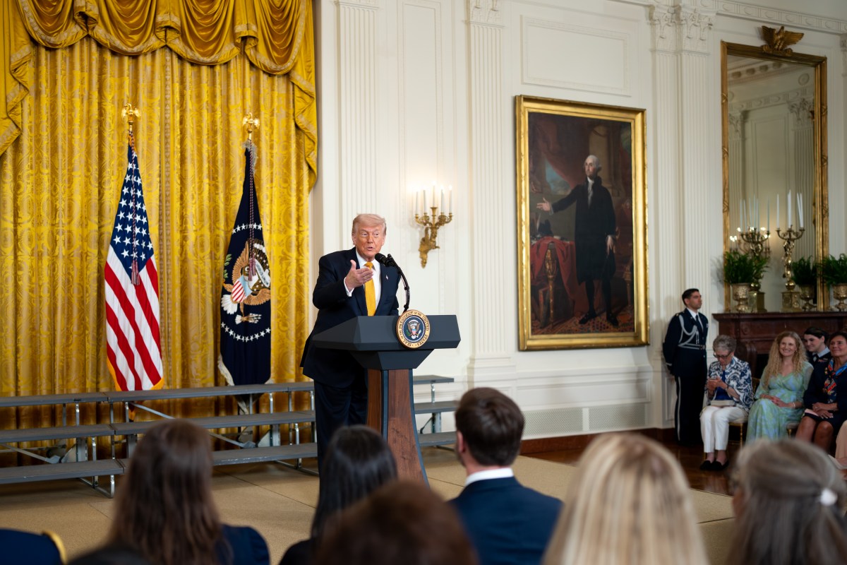 President Donald J. Trump delivers remarks at a Military Mothers’ Day event, Wednesday, May 6, 2026, in the East Room of the White House. (Official White House Photo by Andrea Hanks)