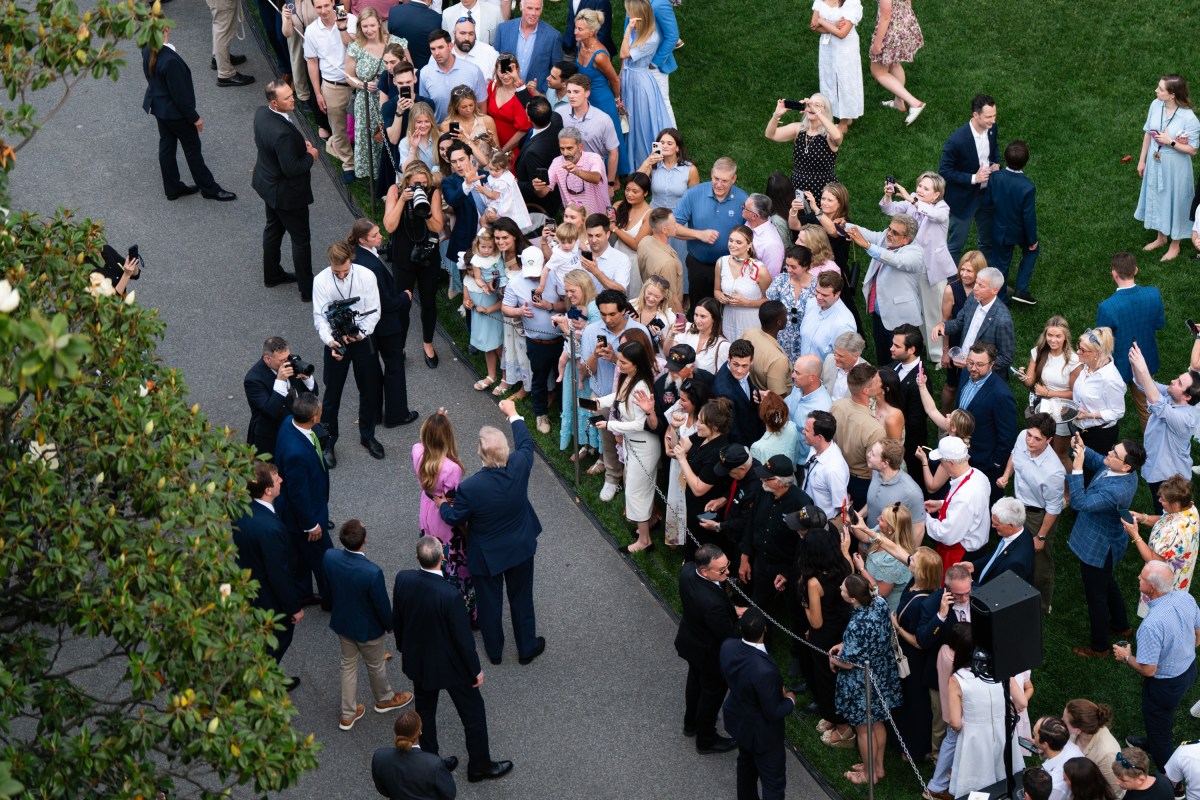 President Donald J. Trump and First Lady Melania Trump work the rope line at the Congressional Picnic on the South Lawn, Tuesday, May 19, 2026. (Official White House Photo by Cody Hendrix)