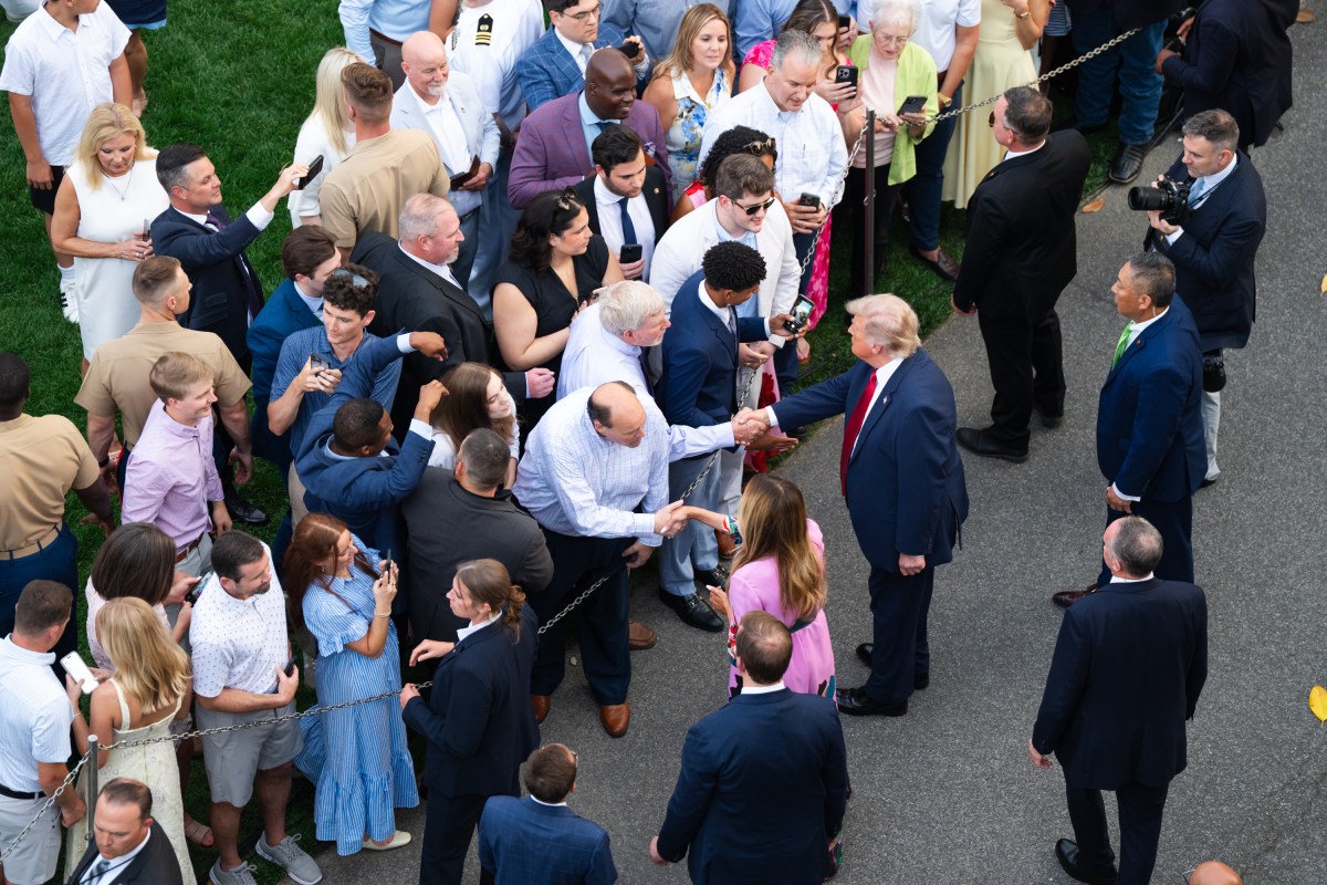 President Donald J. Trump and First Lady Melania Trump work the rope line at the Congressional Picnic on the South Lawn, Tuesday, May 19, 2026. (Official White House Photo by Cody Hendrix)