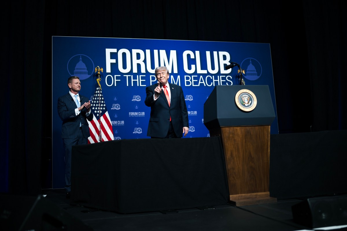 President Donald J. Trump attends a dinner for the Forum Club of the Palm Beaches, Friday, May 1, 2026, at the Raymond F. Kravis Center for the Performing Arts in West Palm Beach, Florida. (Official White House Photo by Daniel Torok).