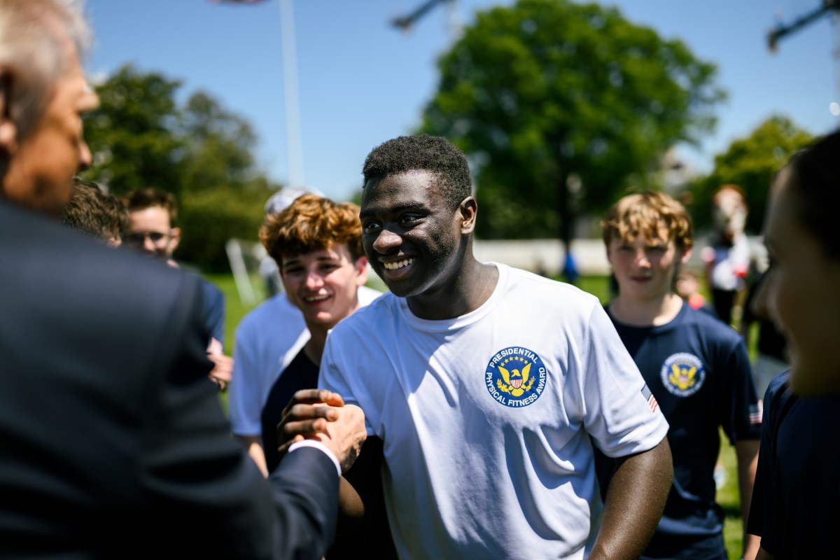 President Donald Trump attends a National Physical Fitness event, Tuesday, May 5, 2026 on the South Lawn of the White House. (Official White House Photo by Daniel Torok)
