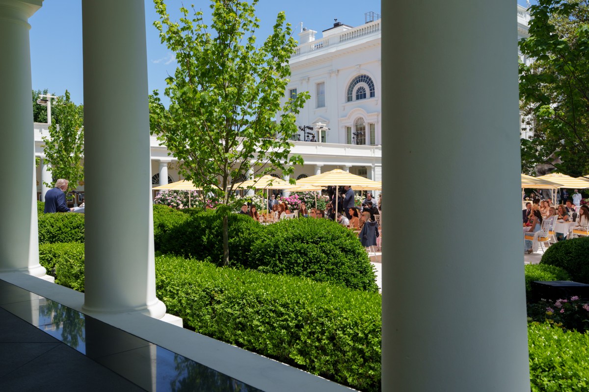President Donald Trump hosts a Mothers Day luncheon in the Rose Garden at the White House, Friday, May 8, 2026. (Official White House Photo by Abe McNatt)